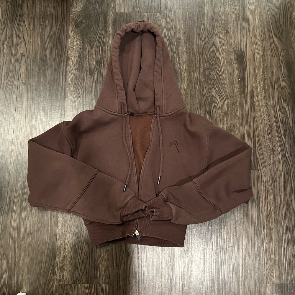 CLASSIC LOUNGE CROPPED ZIP THROUGH HOODIE like new